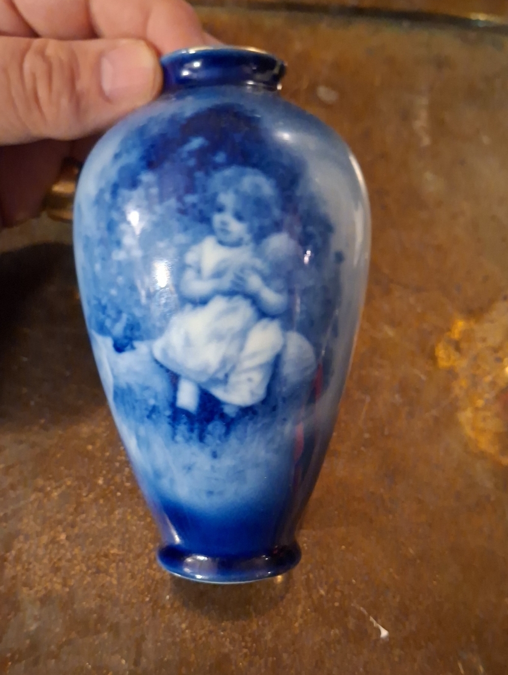 Antique Babes On The Woods Unmarked Vase.